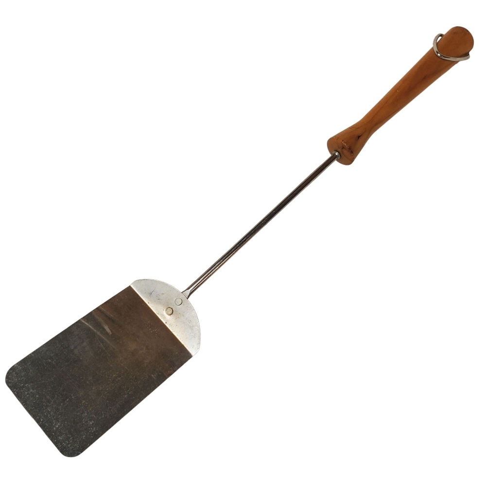 Vintage Androck Wood Handled Spatula. Long Grill Flipper 19". Made In USA